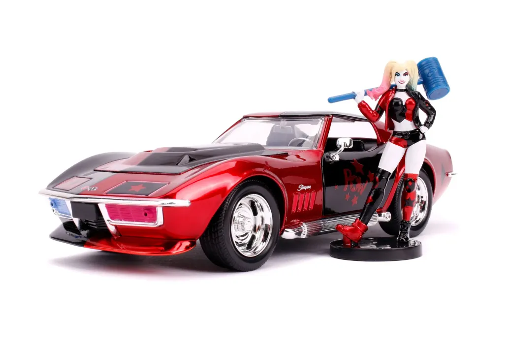Harley Quinn 1969 Chevy Corvette Stingray mit Figur Diecast Modellauto