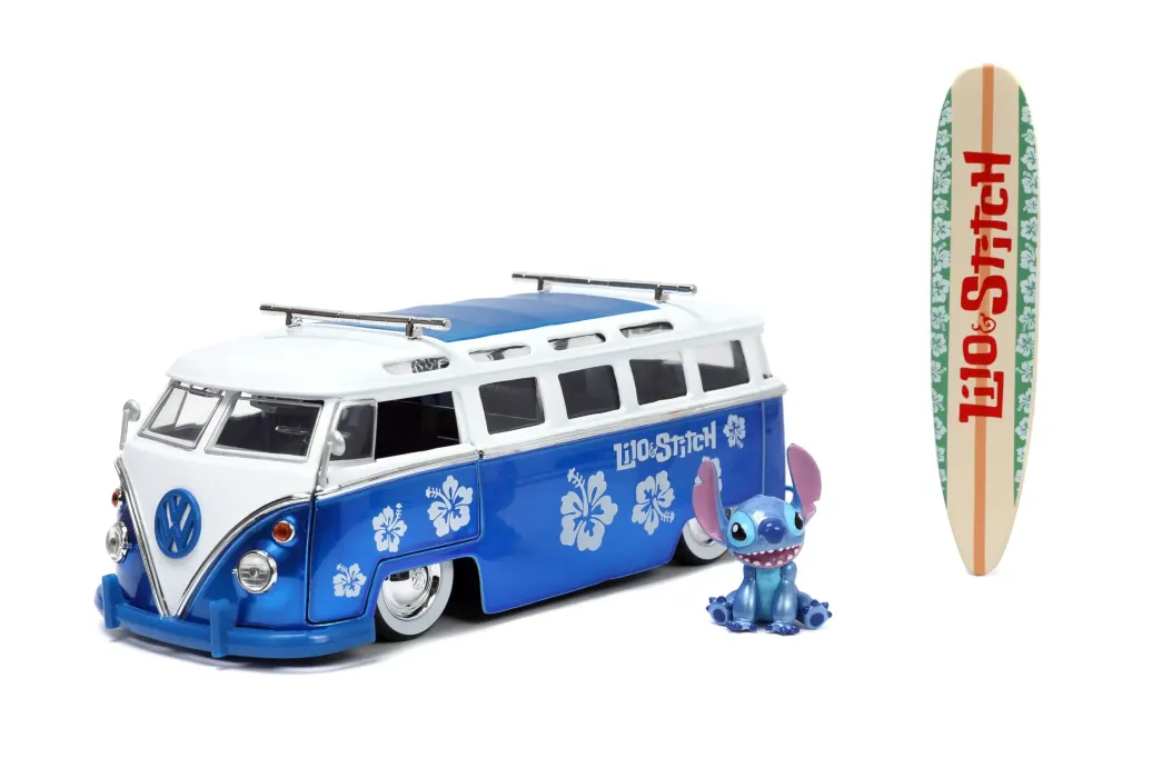 Lilo & Stitch Hollywood Rides Diecast Modell 1/24 1962 VW Bus mit Stitch Figur