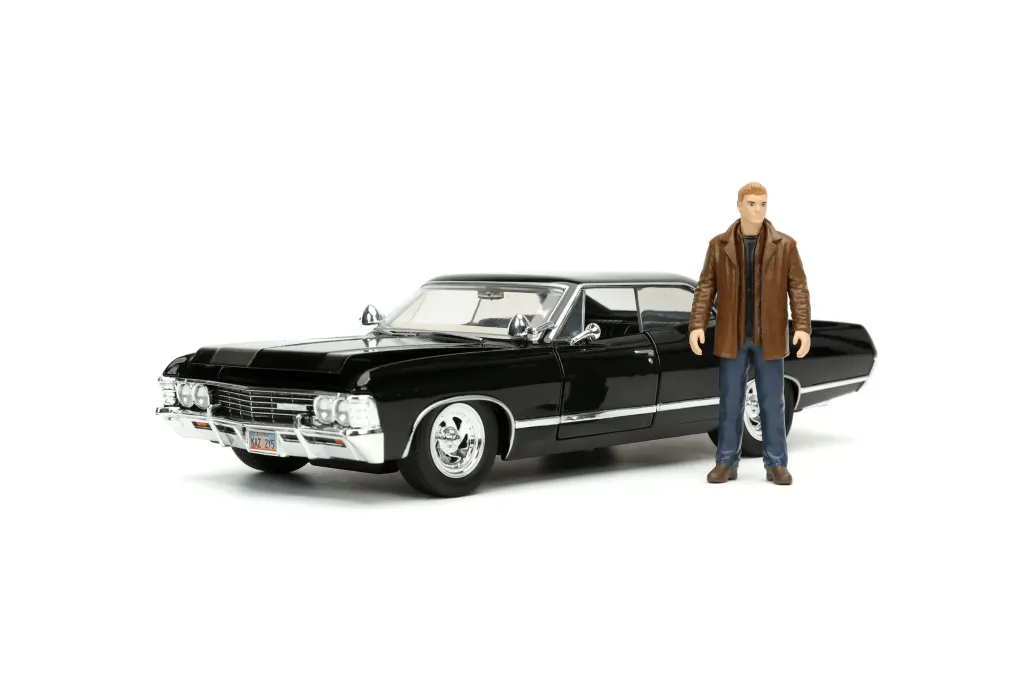 Supernatural Hollywood Rides Diecast Modell 1/24 1967 Chevrolet Impala Sport Sedan mit Dean Winchester Figur