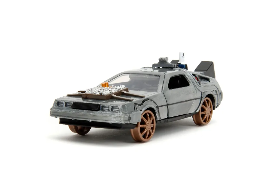Zurück in die Zukunft III Hollywood Rides Diecast Modell 1/32 DeLorean Time Machine Railroad Wheels