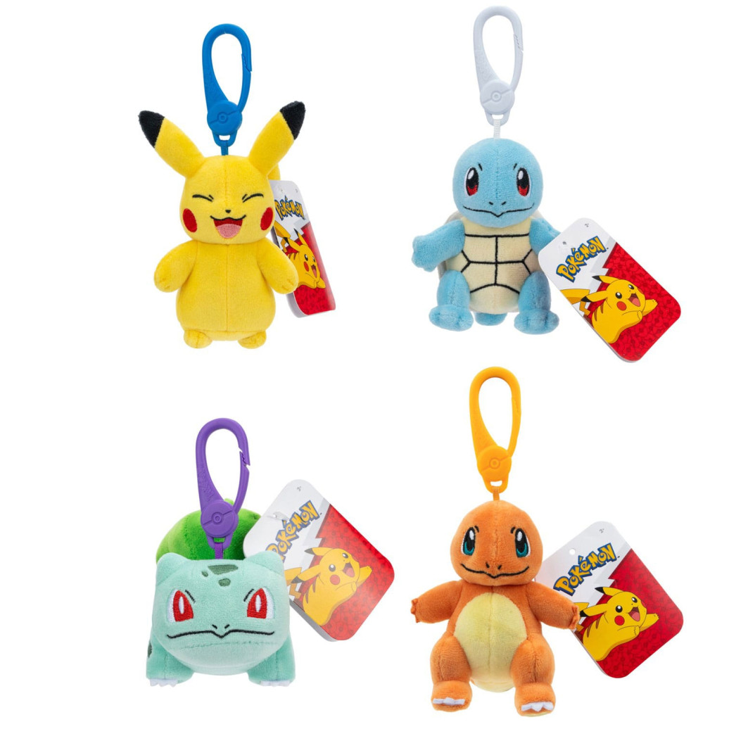 Pokémon Plüschfiguren mit Schlüsselanhänger Series 1 10 cm Sortiment (6)