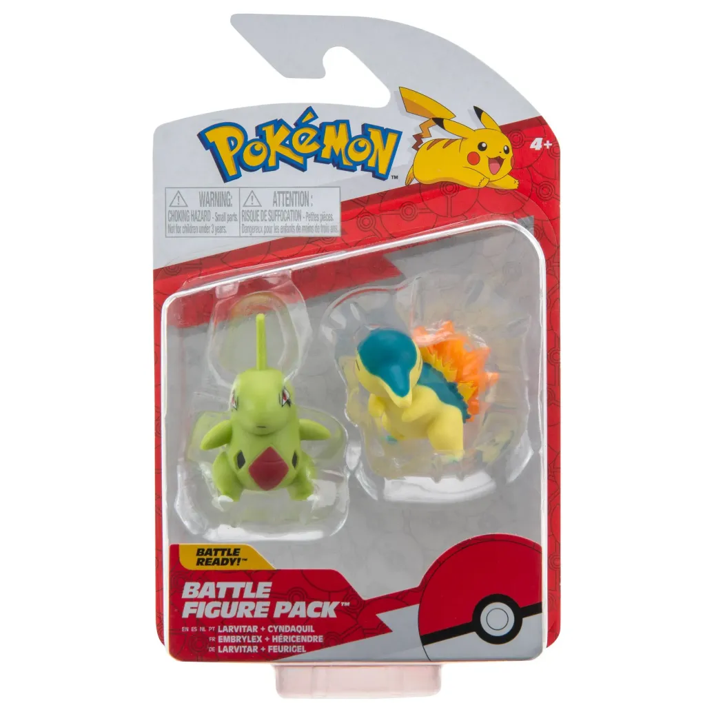 Pokémon Battle Minifiguren 2er-Pack Feurigel & Larvitar 5 cm