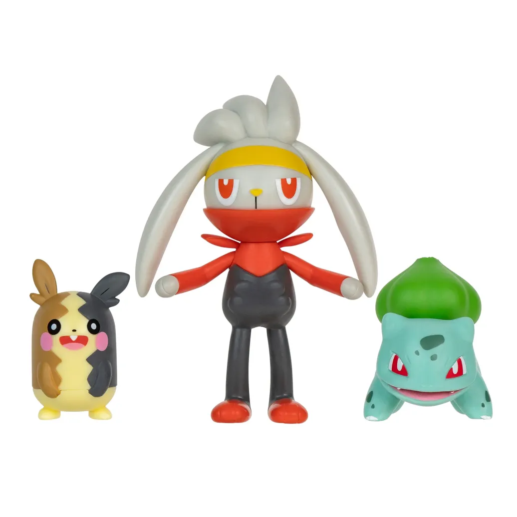 Pokémon Battle Figure Set Figuren 3er-Pack Morpeko, Bisasam #1, Kickerlo 5 cm