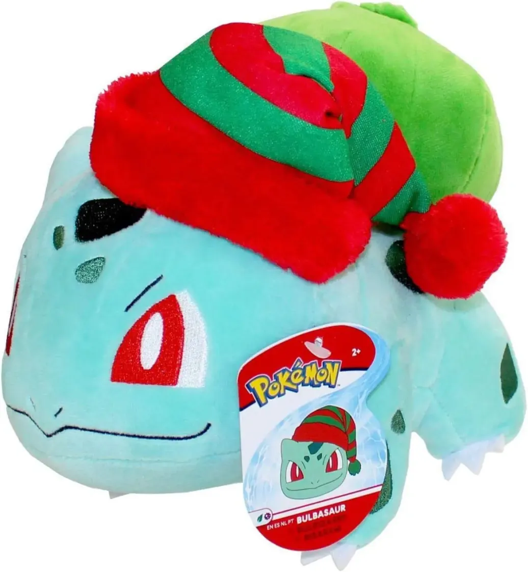Pokémon Plüschfigur Winter Bisasam mit Weihnachtsmütze 20 cm