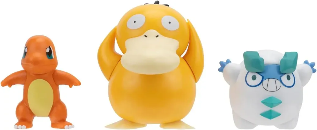 Pokémon Battle Figure Set Figuren 3er-Pack Glumanda #4, Galarian Darumaka, Enton 5 cm