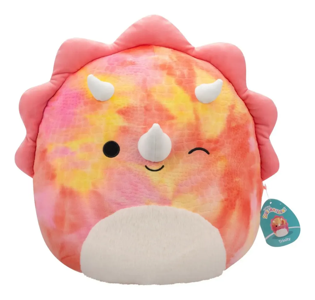 Squishmallows Plüschfigur Pink Tie-Dye Triceratops with Fuzzy Belly and Winking Trinity 40 cm