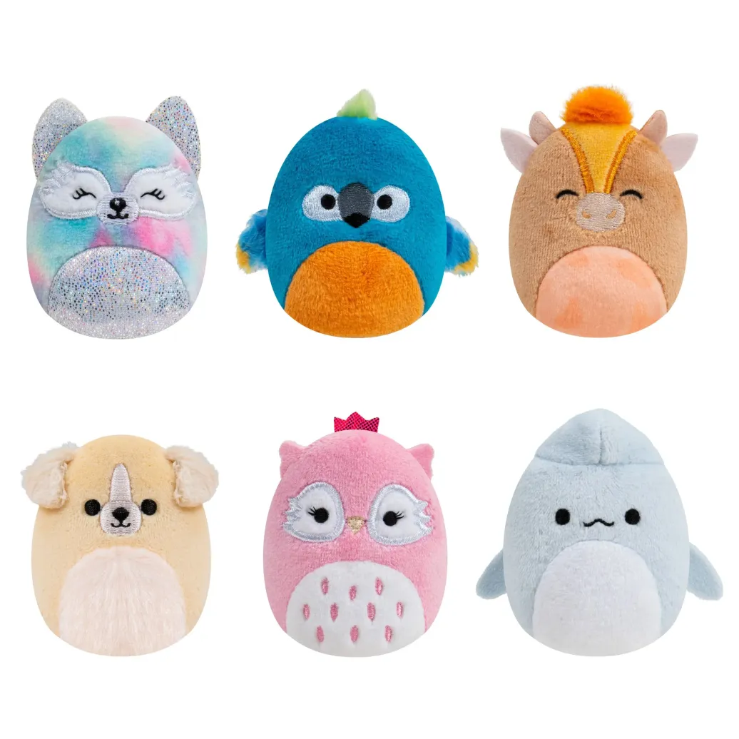 Squishville Mini Squishmallows Plüschfiguren 6er-Pack Vorbild Squad 5 cm