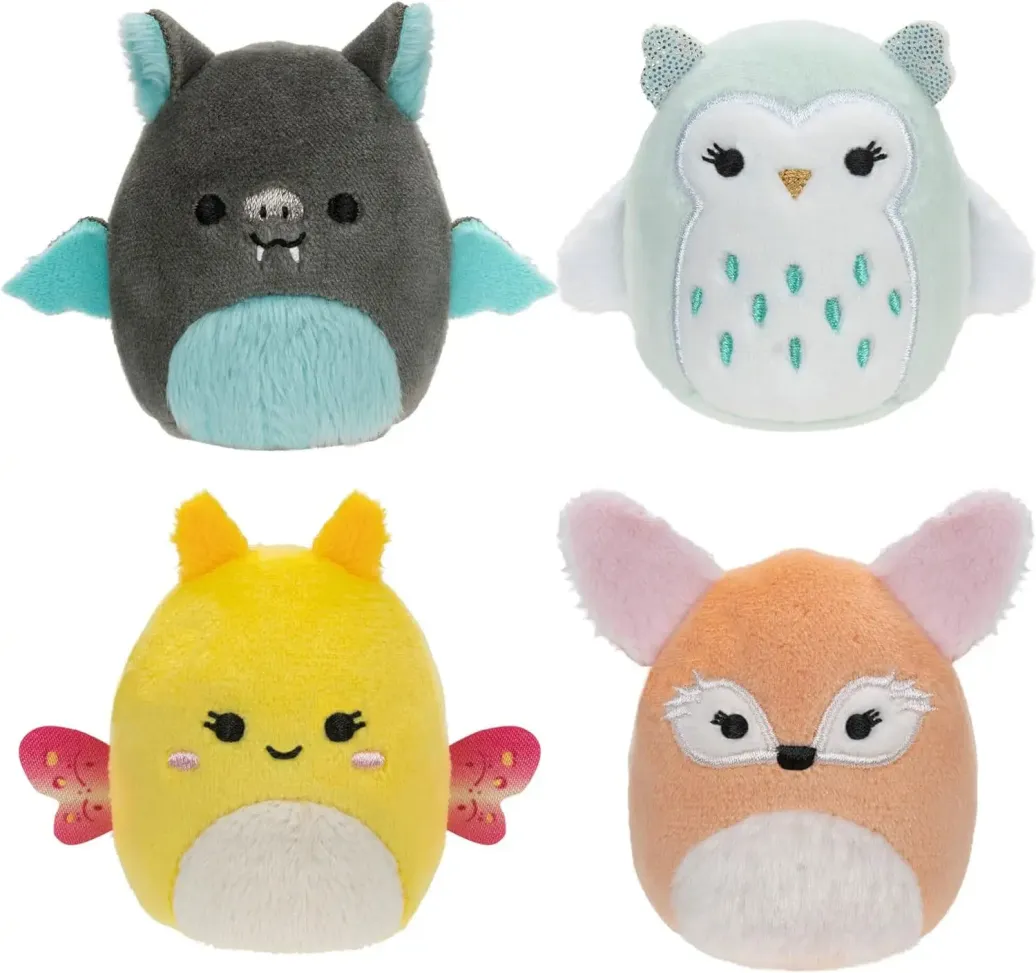 Squishville Mini Squishmallows Plüschfiguren 4er-Pack Up All Night Squad 5 cm