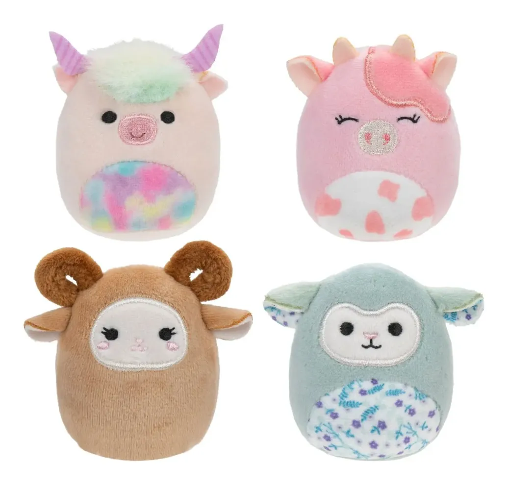 Squishville Mini Squishmallows Plüschfiguren 4er-Pack Barnyard Squad 5 cm