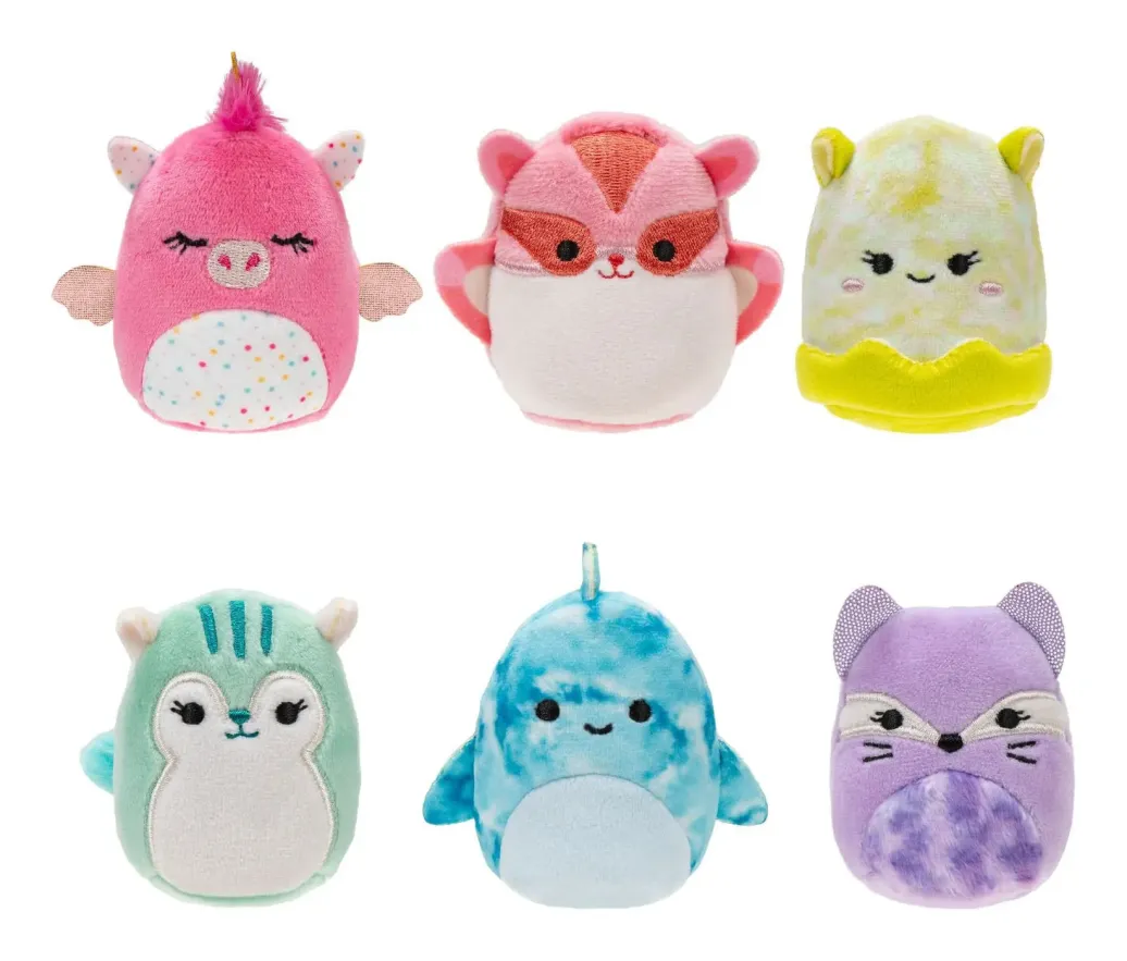 Squishville Mini Squishmallows Plüschfiguren 6er-Pack Cute & Colorful Squad 5 cm