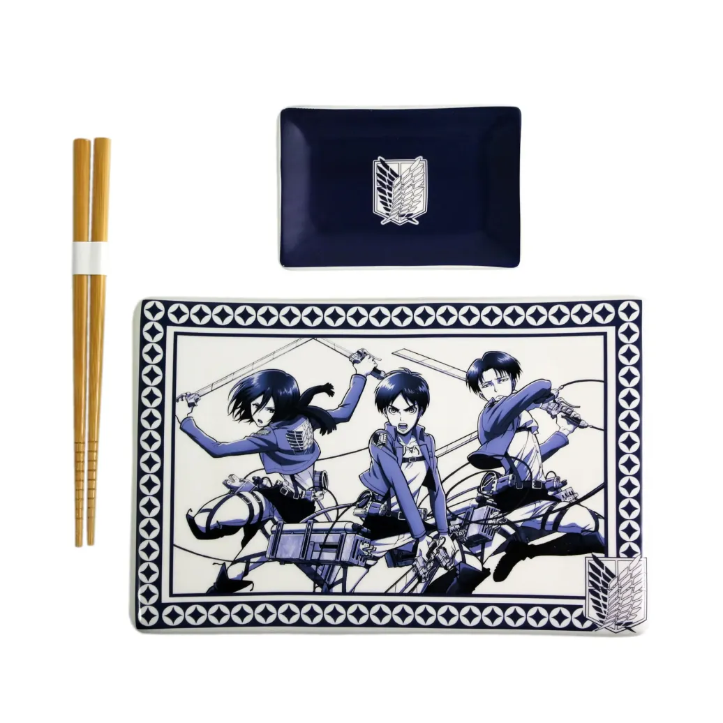 Attack on Titan Keramik Sushi Set mit Essstäbchen 