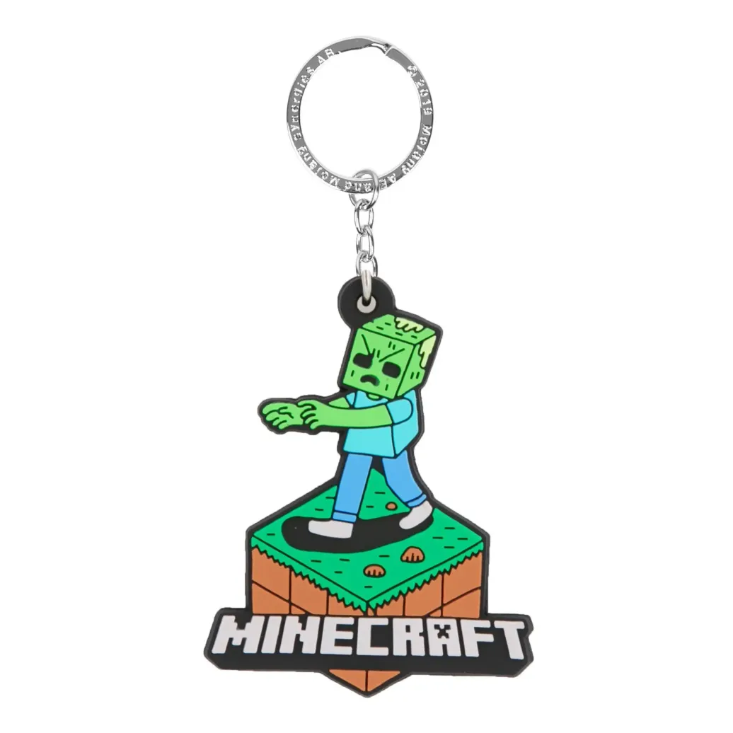 Minecraft Gummi-Schlüsselanhänger Zombie Attack 4 cm