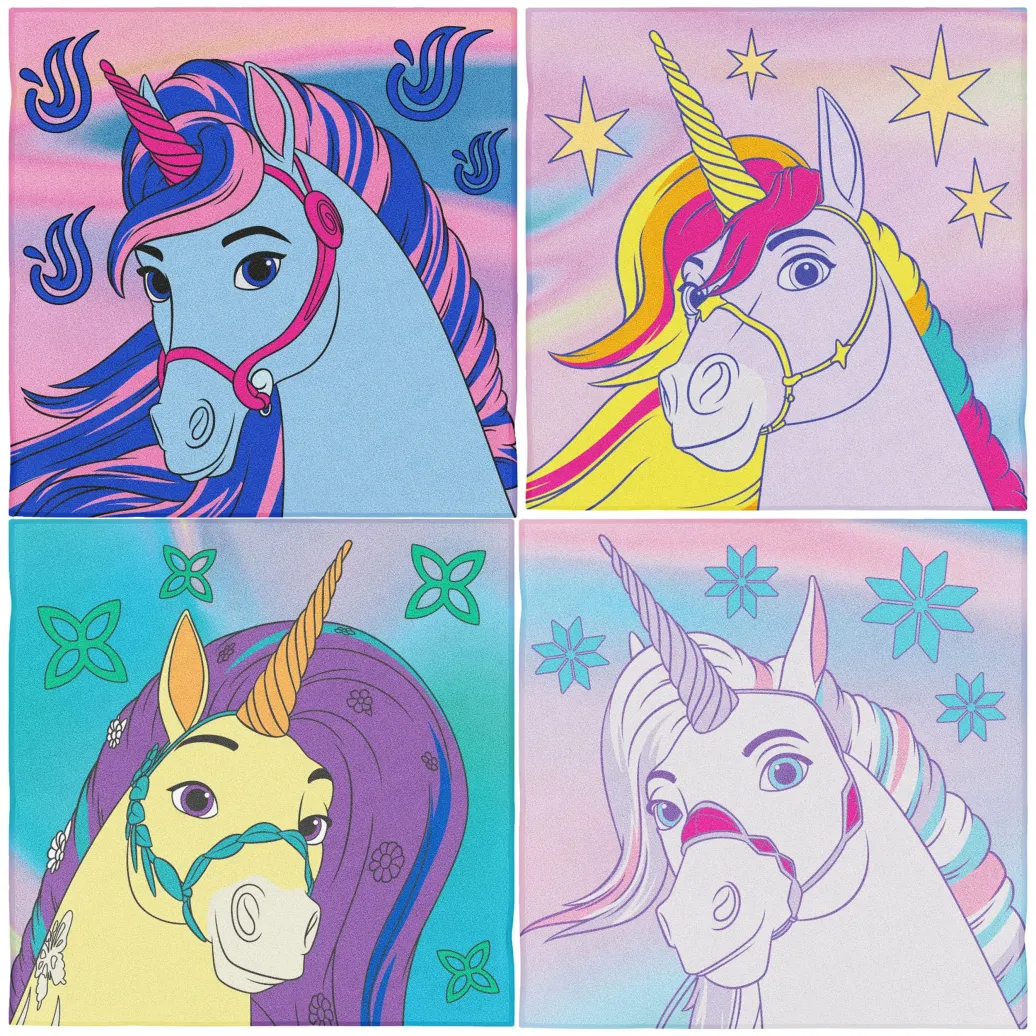 Unicorn Academy Magische Mini-Handtücher 30 x 30 cm Display (36)     