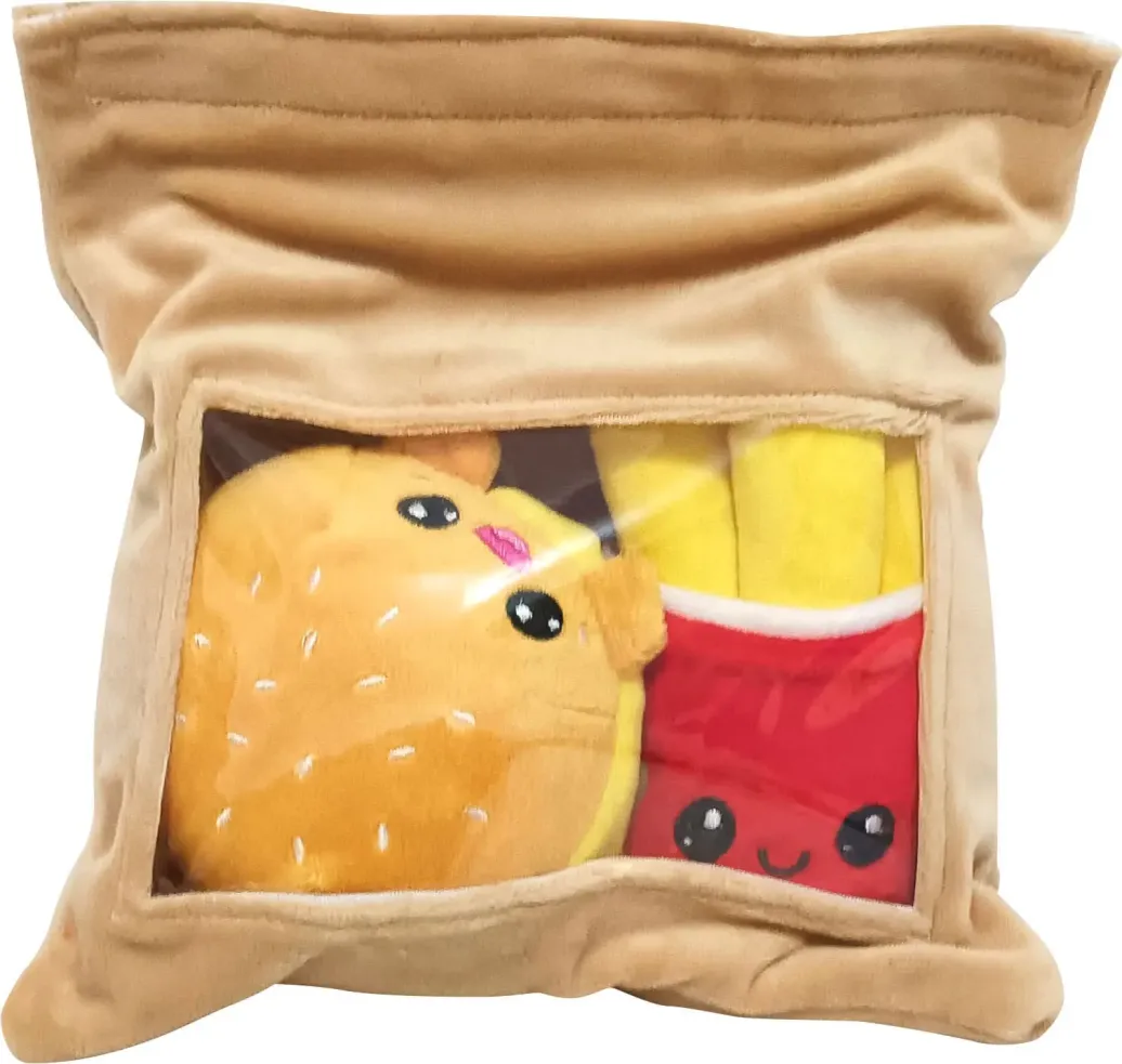 Yummis Together Plüschfiguren 2er-pack Burger & Pommes in Take Away Bag 21 cm       
