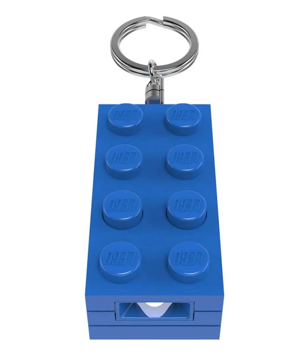 LEGO Minifigures Schlüsselanhänger mit Leuchtfunktion Stein-Blau 8 cm            