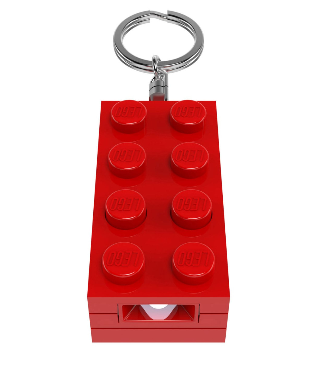 LEGO Minifigures Schlüsselanhänger mit Leuchtfunktion Stein-Rot 8 cm            