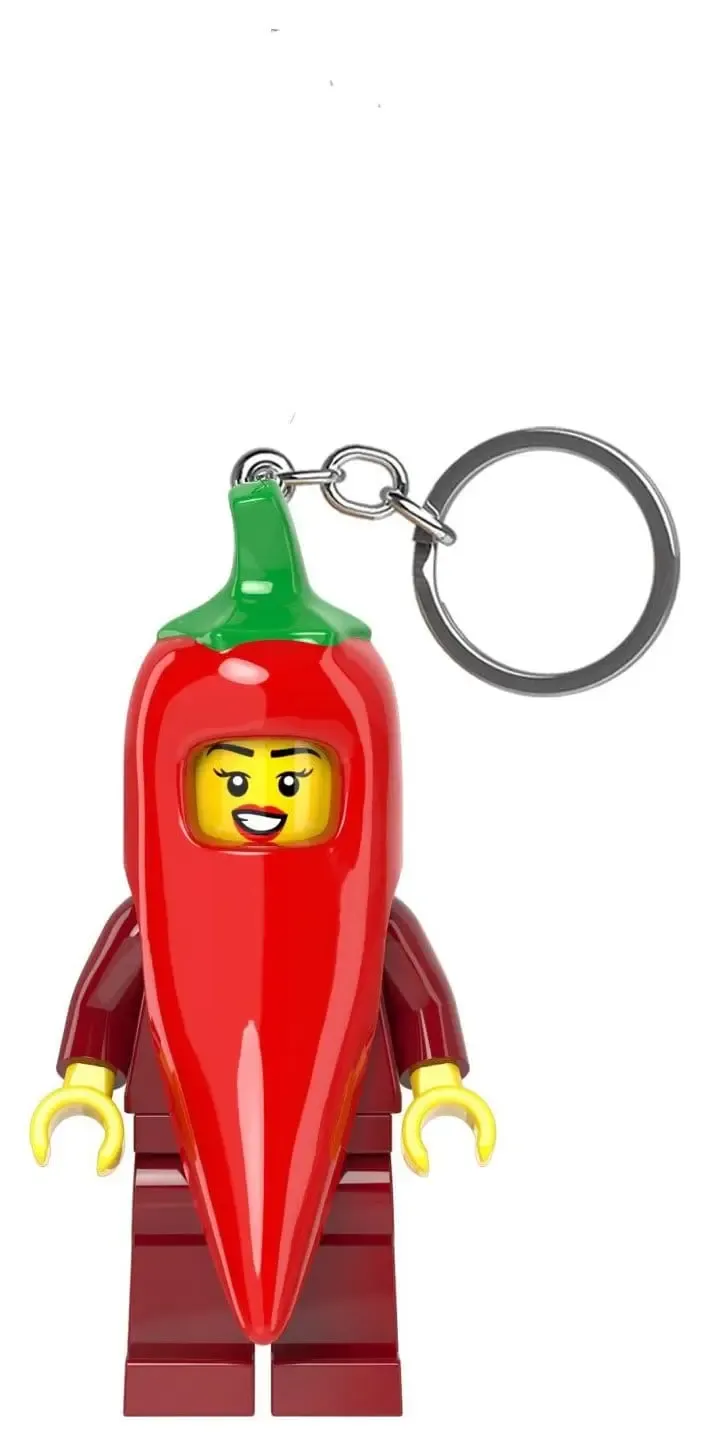 Lego Minifigur Schlüsselanhänger mit Leuchtfunktion Chili-Kostüm