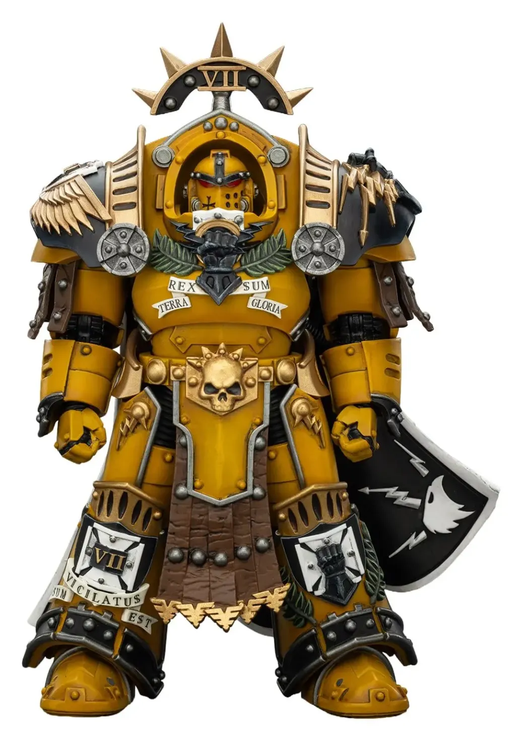 Warhammer Imperial Fists Actionfigur Legion Praetor in Tartaros Terminator Armourwith Power Sword and Vigil Storm Shield 14 cm