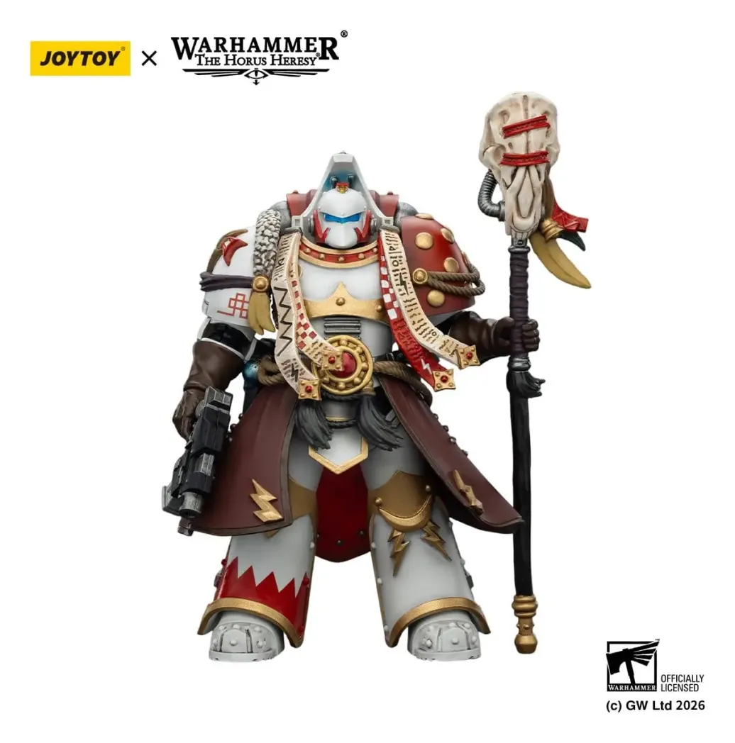 Warhammer 40,000 Actionfigur White Scars Stormseer Consulwith Force Staff and Bolt Pistol 12 cm