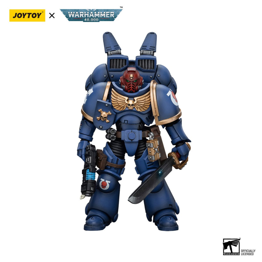 Warhammer 40k Actionfigur 1/18 Ultramarines Jump Pack Intercessors Sergeant With Plasma Pistol And Power Sword 12 cm