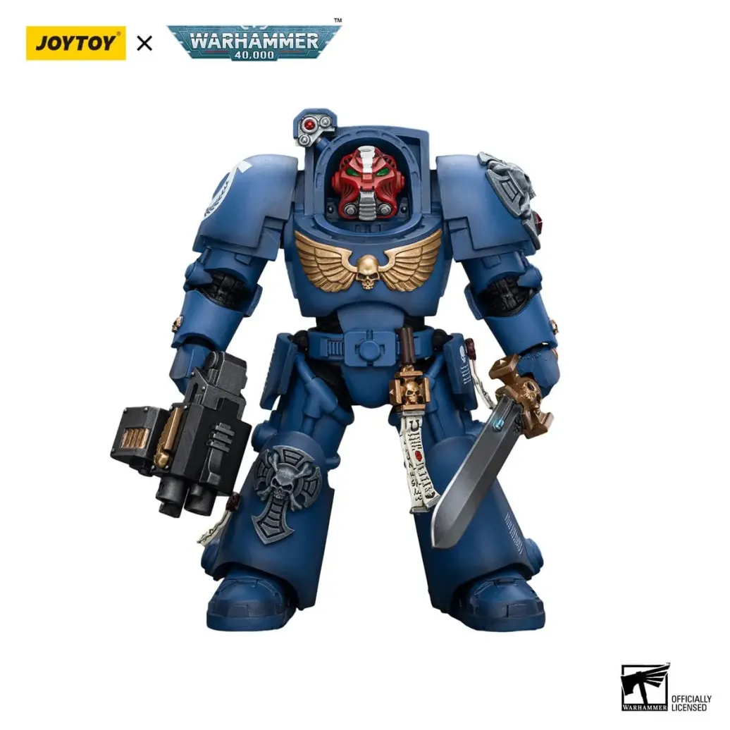 Warhammer 40k Actionfigur 1/18 Ultramarines Terminator Squad Sergeant with Power Sword and Teleport Homer 12 cm
