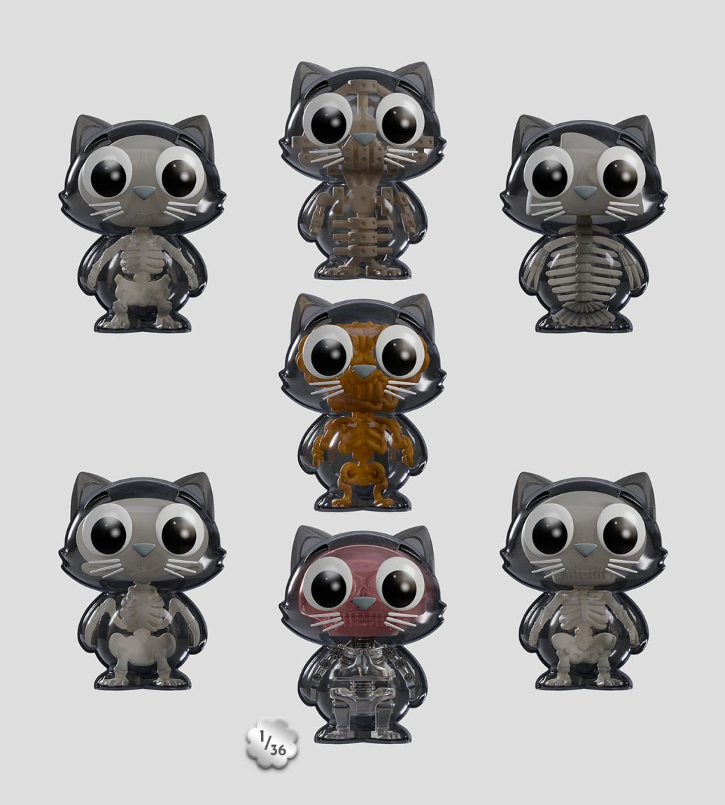 Catscans Minifiguren S2 Bare Bones 6 cm Blind Box Display (6)