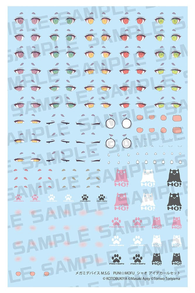 Megami Device M.S.G. Zubehör-Set für Plastic Model Kits 1/1 Puni Mofu Xiao Eye Decal Set
