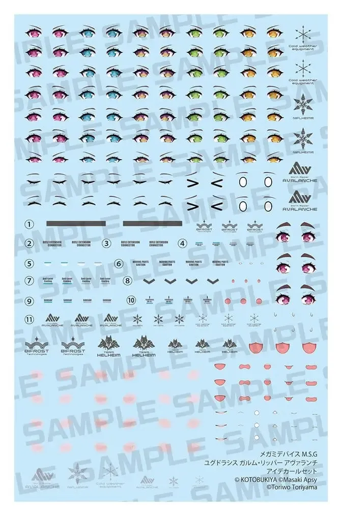 Megami Device M.S.G. Zubehör-Set für Plastic Model Kits Yggdrasis Garm Ripper Avalanche Eye Decal Set