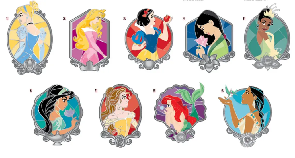 Disney Princess Ansteck-Pins Stainglass Blind Box Sortiment (18)