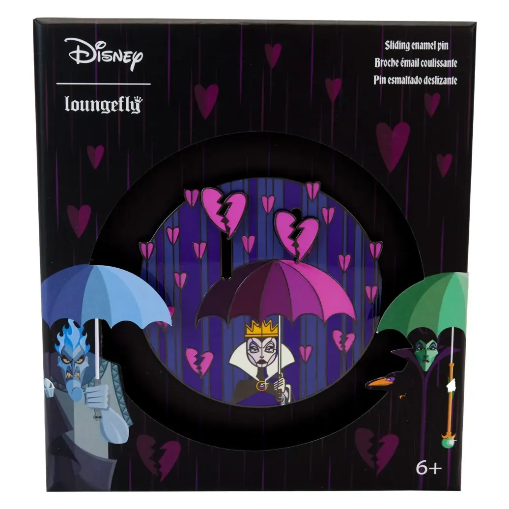 Disney by Loungefly Sliding Enamel Pin Ansteck-Pin Villains Curse your hearts Limited Edition 8 cm