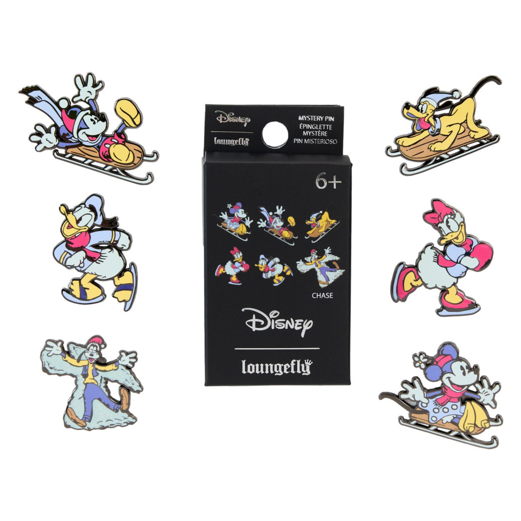 Disney by Loungefly Ansteck-Pins Mickey and friends Winter Wonderland Blind Box Sortiment (12)