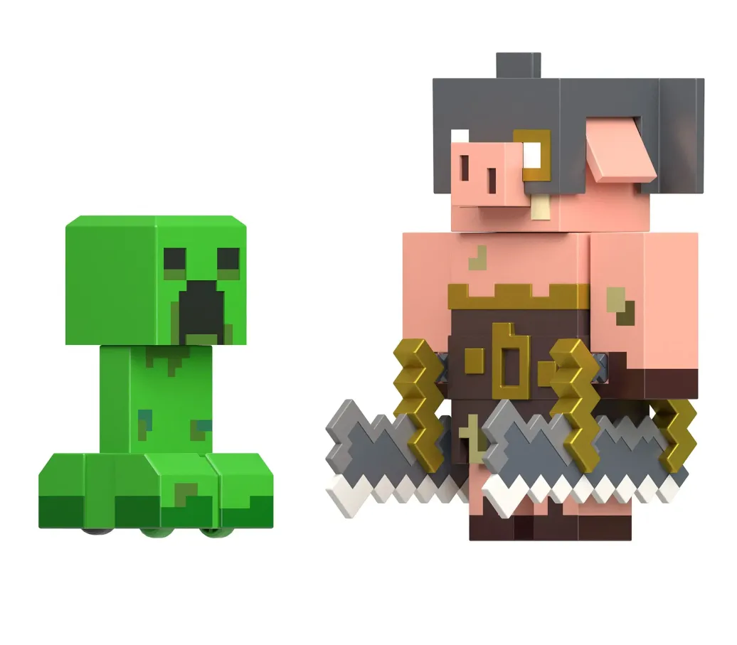 Minecraft Legends Actionfiguren 2er-Pack Creeper vs Piglin Bruiser 8 cm