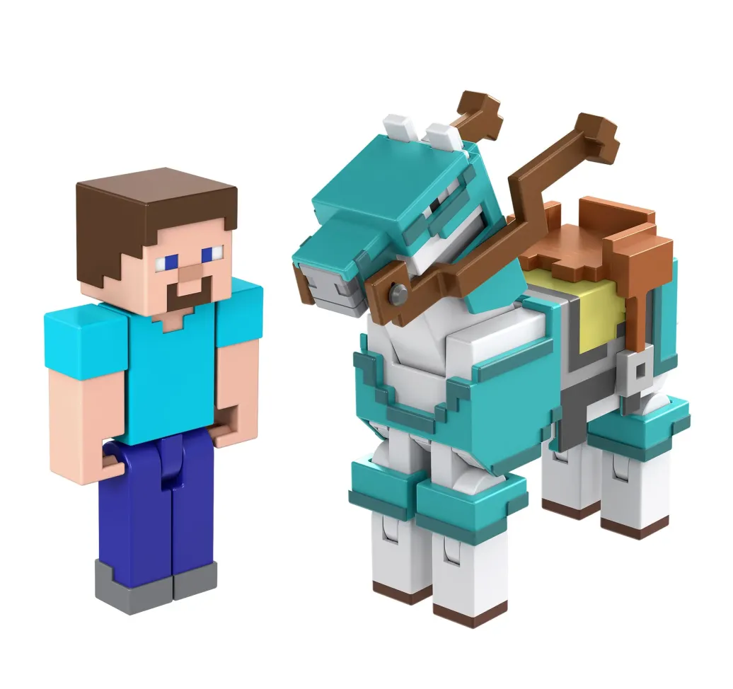 Minecraft Actionfiguren 2er-Pack Steve & Armored Horse 8 cm