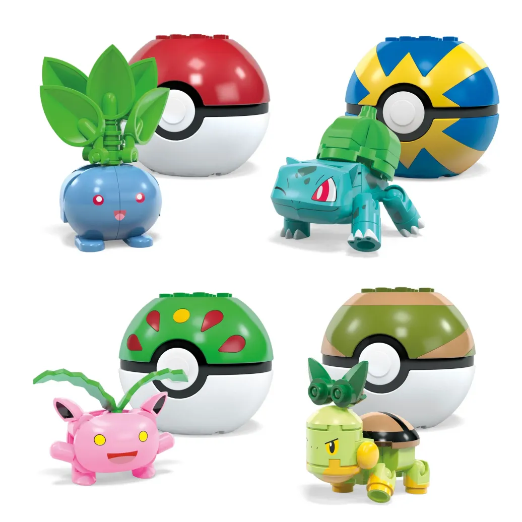 Pokémon MEGA Bauset 4 Pflanzen-Typ Pokémon Sets