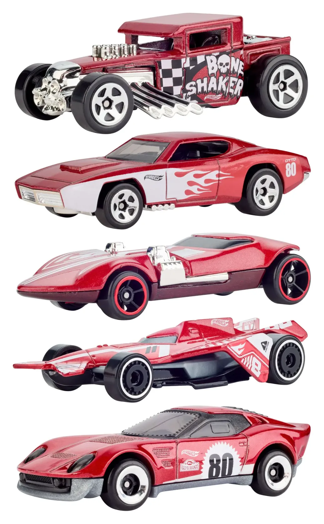 Hot Wheels Diecast Modellautos 5er-Pack 1/64 80th Anniversary