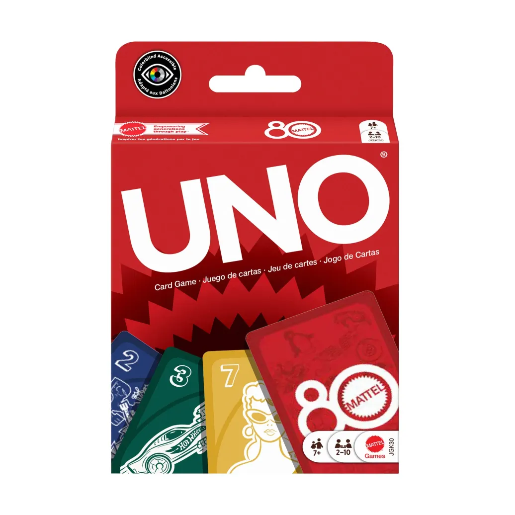Mattel 80th Anniversary UNO Kartenspiel Ruby Red