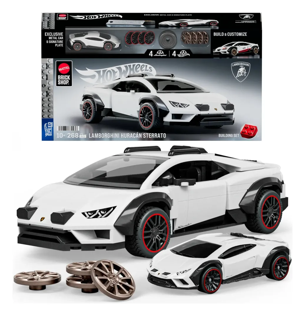 Hot Wheels Speed Mattel Brick Shop Bauset 1/32 Lamborghini Huracán Sterrato
