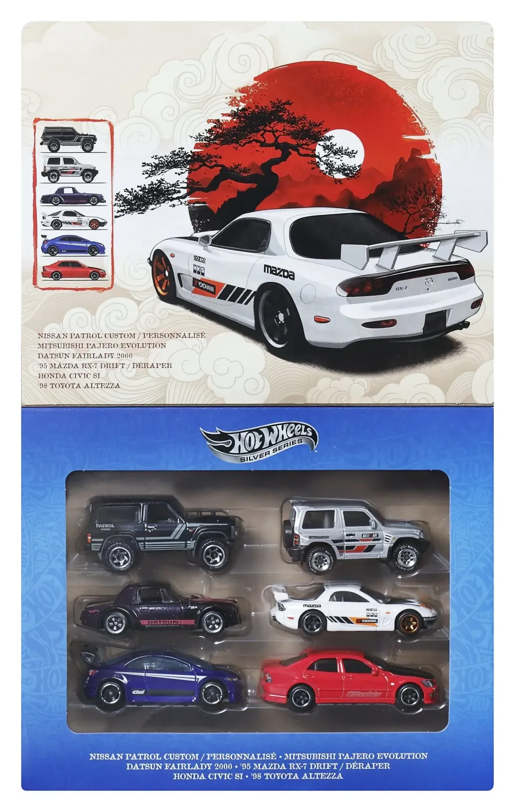 Hot Wheels Silver Series Die-Cast Fahrzeuge 6er-Pack 1/64 Streets of Japan