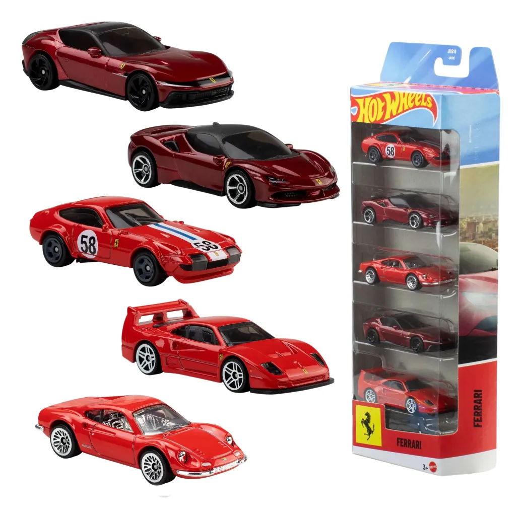 Ferrari Hot Wheels Die-Cast Fahrzeuge 5er-Pack 1/64