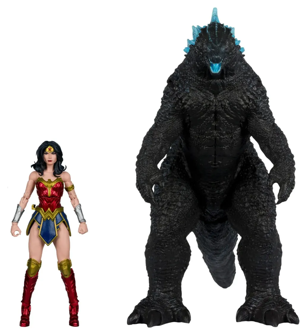 DC Justice League Monsterverse DC Multiverse Actionfiguren 2er-Pack Wonder Woman Vs. Atomic Blast Godzilla 18 cm 