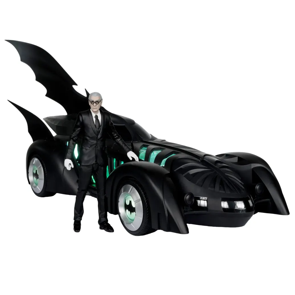Batman Forever DC Multiverse Actionfigur mit Fahrzeug Alfred Pennyworth & Batmobile (Gold Label) 79 cm
