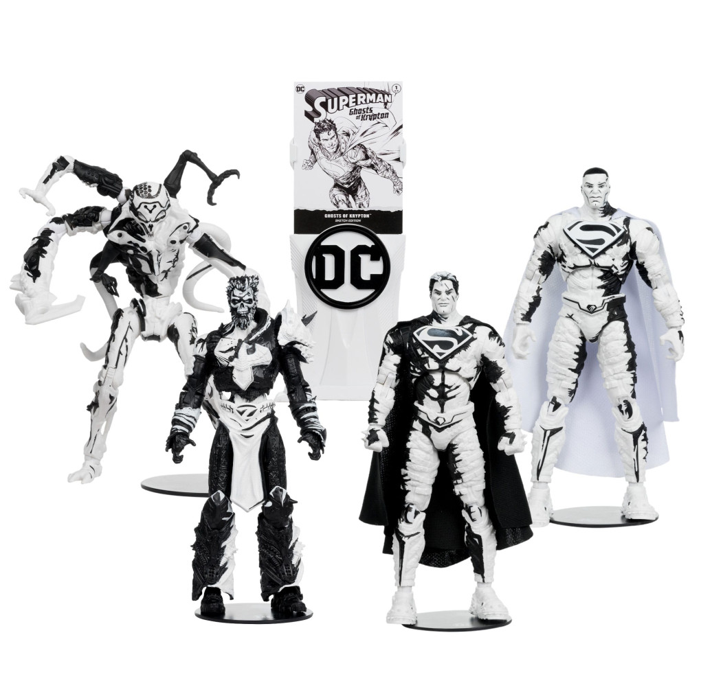 DC Direct Page Punchers Actionfiguren & Comic 4er Pack Superman Series (Sketch Edition) (Gold Label) 18 cm