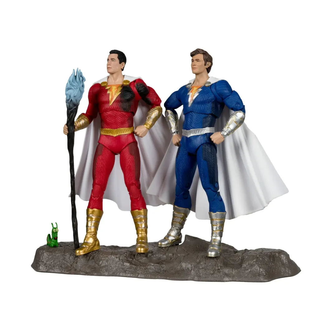 DC Multiverse Actionfiguren 2er-Pack Shazam (Battle Damage) & Freddie Freeman (Gold Label) 18 cm