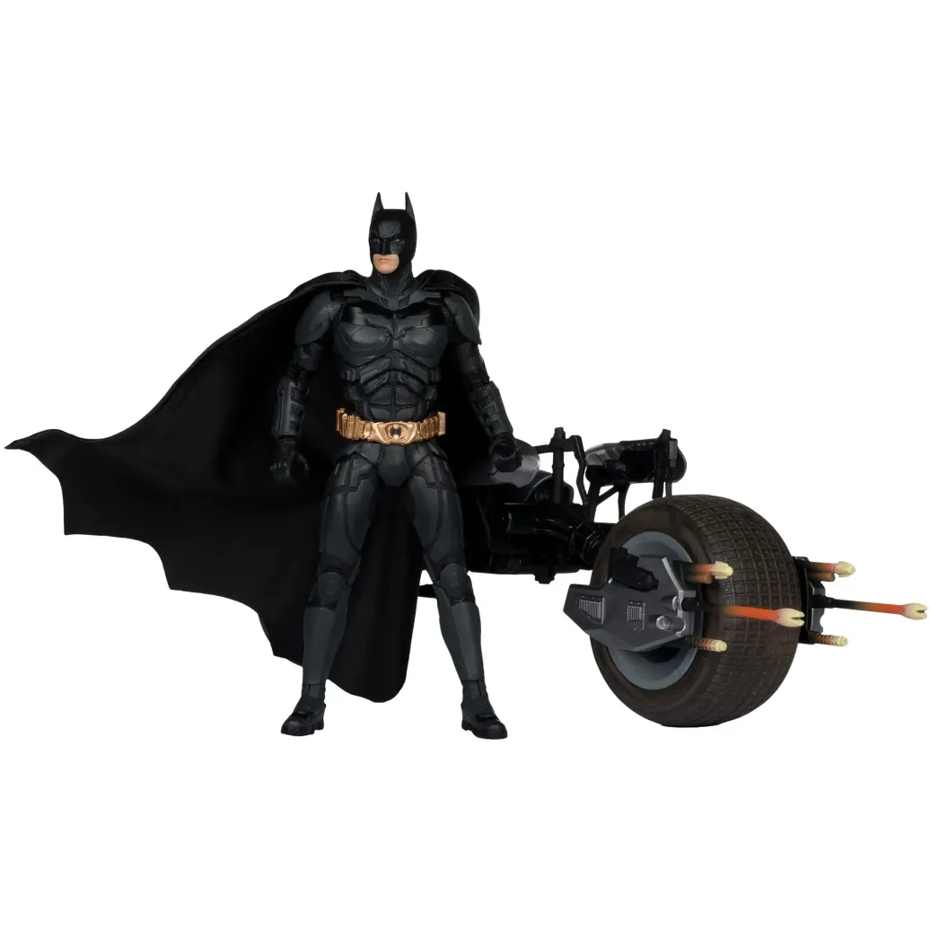 The Dark Knight DC Multiverse Actionfigur mit Fahrzeug Batman & The Batpod 18 cm