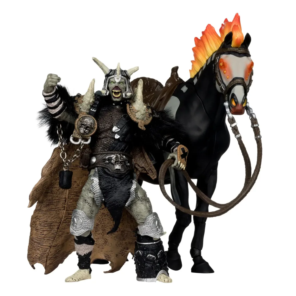 Spawn Actionfigur Bloodaxe mit Pferd (Spawn: The Dark Ages) (McFarlane Toys 30th Anniversary) (Gold Label) 18 cm