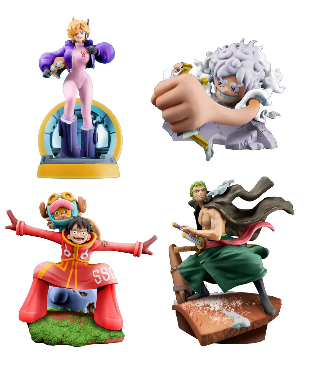One Piece Petitrama PVC Mini-Statue Logbox Re Birth Egghead Set 9 cm