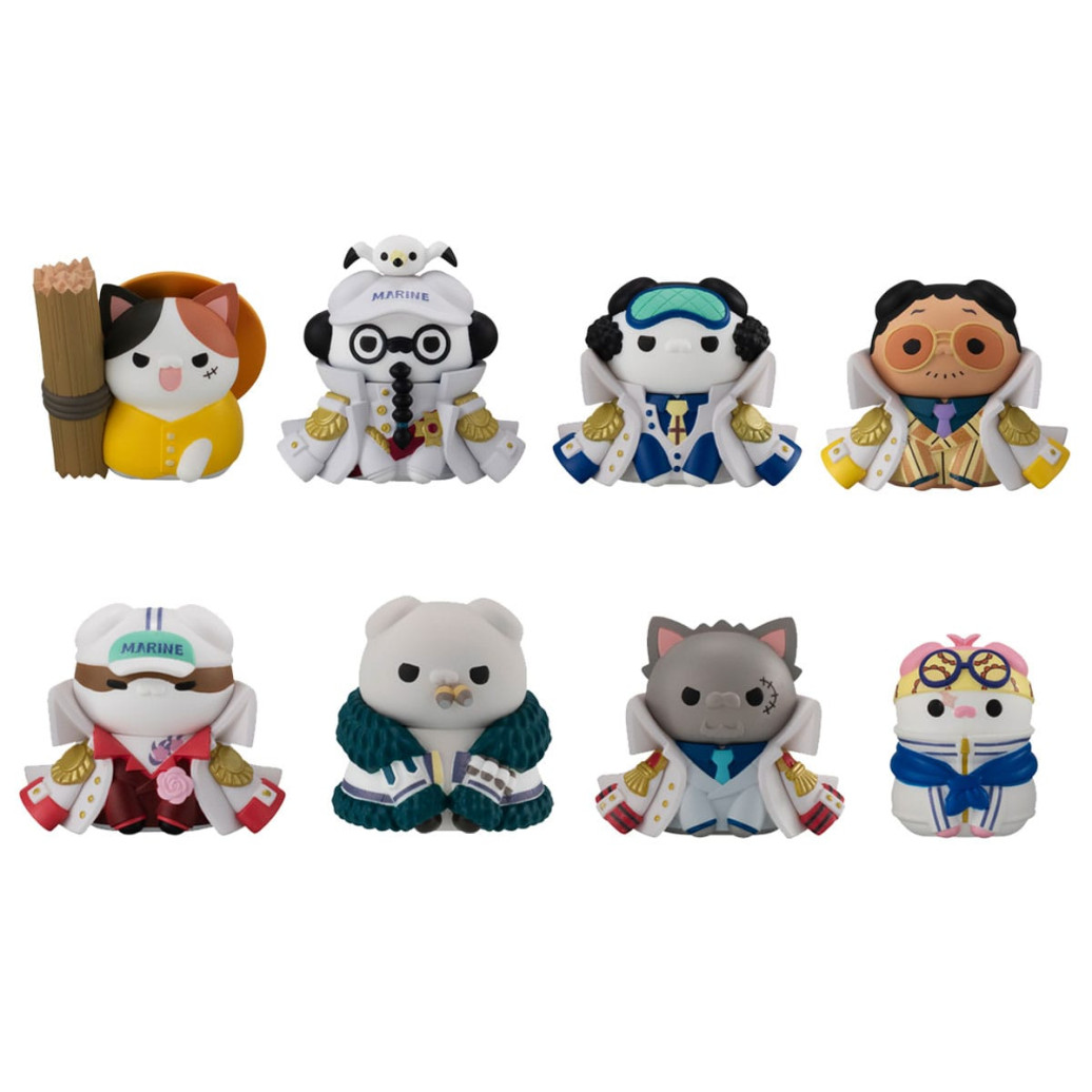 One Piece Mega Cat Project Nyan Piece Nyan! Sammelfiguren Luffy vs Marines Ver. 3 cm Sortiment (8)