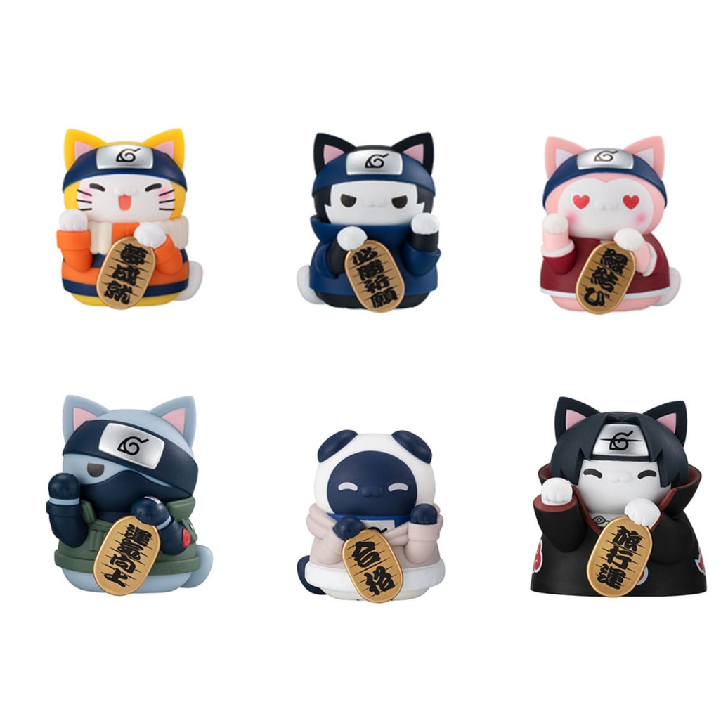 Naruto-Nyaruto! Mega Cat Project Nyaruto! Sammelfiguren Beckoning cat fortune one more time 7 cm Sortiment (6)