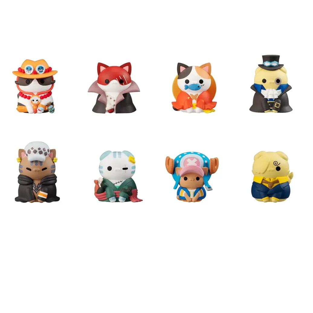 One Piece Mega Cat Project Sammelfiguren 3 cm NyanPieceNyan! I'm gonna be king of Paw-rates Vol. 1 Sortiment (8)