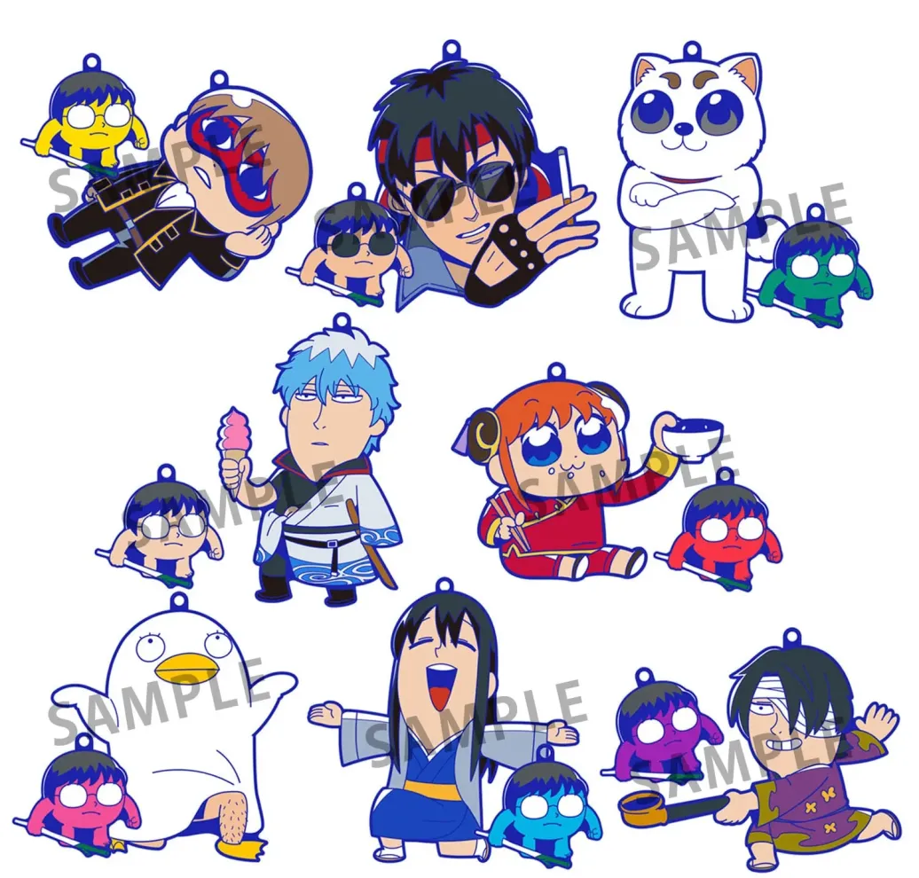 Gintama x Okawabukubu Rubber Mascot Buddycolle Gummi-Anhänger Gintama Oshanti 7 cm Sortiment (8) 